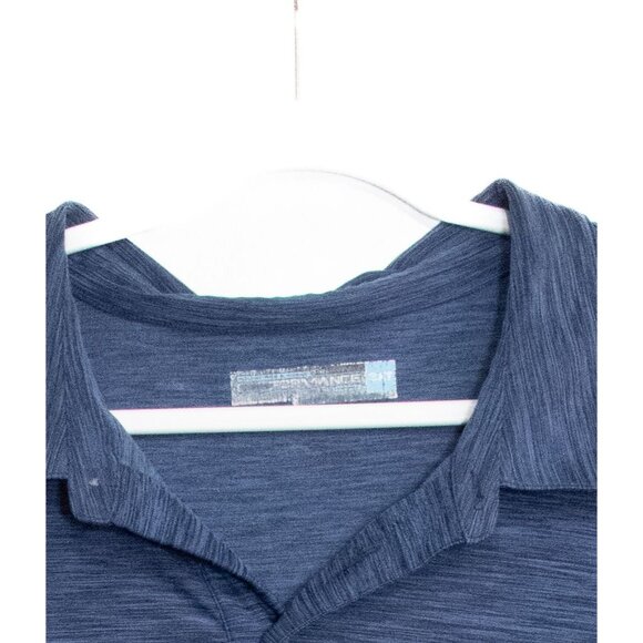 Mens Polo Shirt By Roundtree & Yorke Navy Short Sleeve Relaxed Fit - Picture 2 of 10